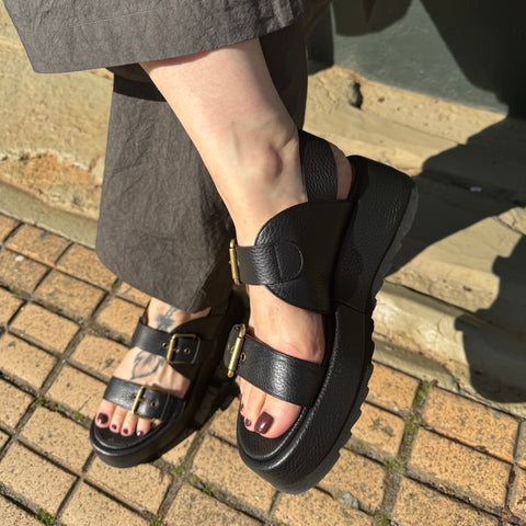Chie Mihara Black Sandals