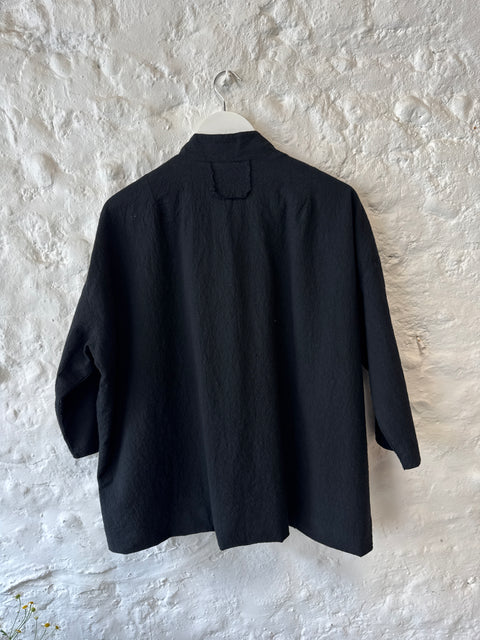 Aequamente Black Seersucker Jacket
