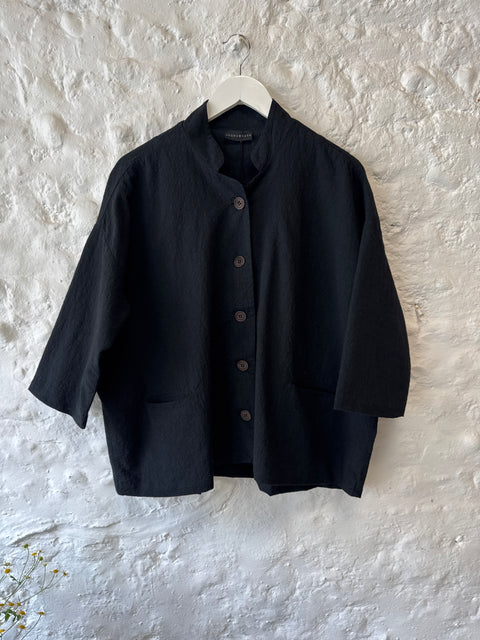 Aequamente Black Seersucker Jacket