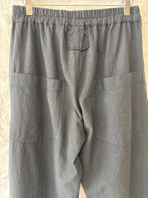 Aequamente Shaped Leg Black Seersucker Pants