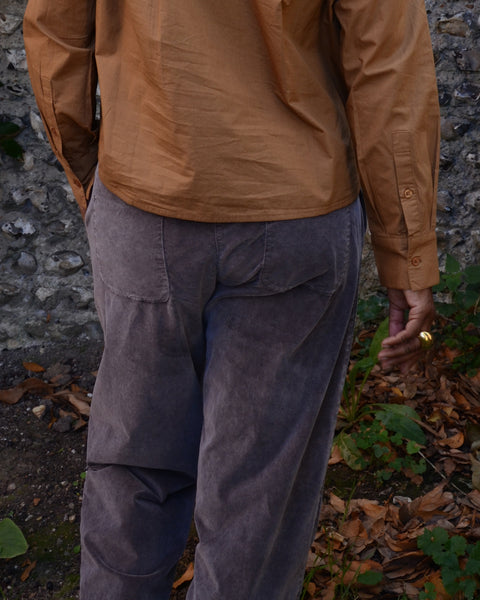 Crossley Mink Grey Velvet Barrell Leg Trousers