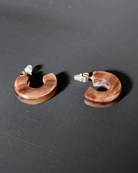 Chunky Horn Hoop Earrings | Medium