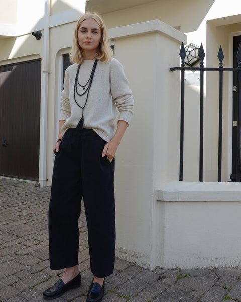 Black Bone Tassel Necklace