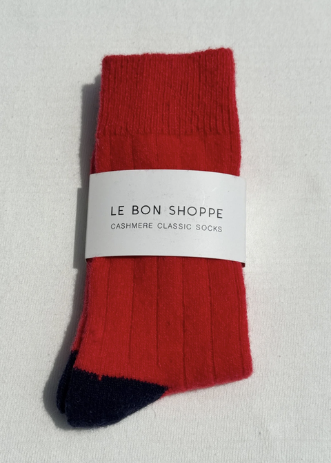 Le Bon Shoppe Poppy Red Classic Cashmere Socks