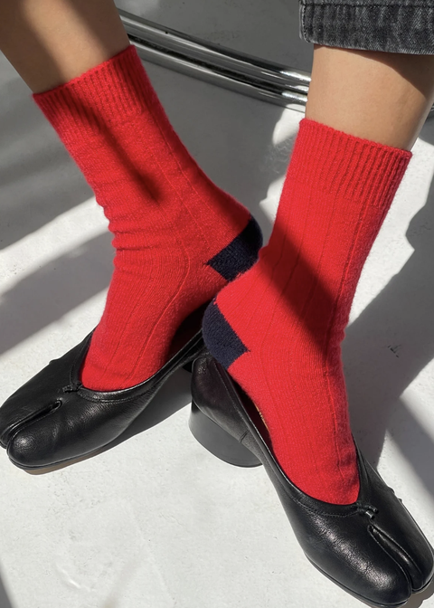 Le Bon Shoppe Poppy Red Classic Cashmere Socks