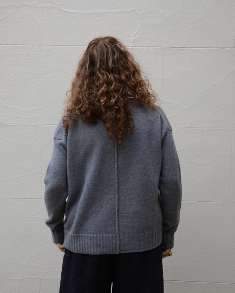 MJ Watson Light Grey High Neck Cashmere Pullover