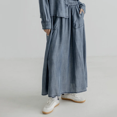 Project AJ117 Long Fluid Denim Skirt