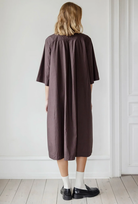 Project AJ117 Aubergine Organic Cotton Shirt Dress