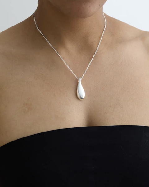 Small Silver Tear Drop Pendant