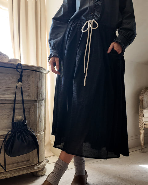 Apuntob Wool Drawstring Skirt