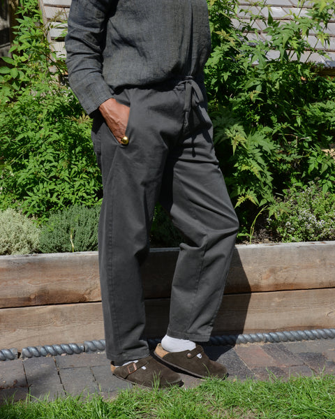 Crossley Dark Musk Grey Barrell Leg Trousers