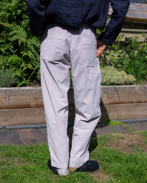 Crossley Pale Lilac Velvet Barrel Leg Trousers