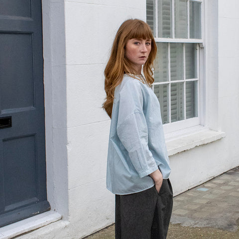 Apuntob Blue fine Stripe Wide Top