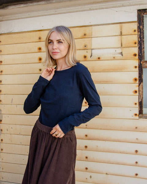 Elliot Organics Harry Navy Long Sleeve Tee