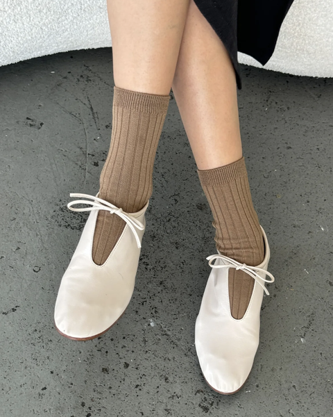 Le Bon Shoppe Dark Tan Socks