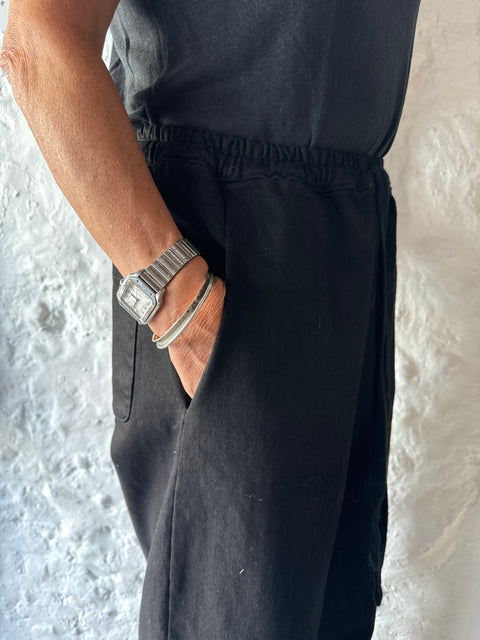 Crossley Black Canvas Drawstring Pants