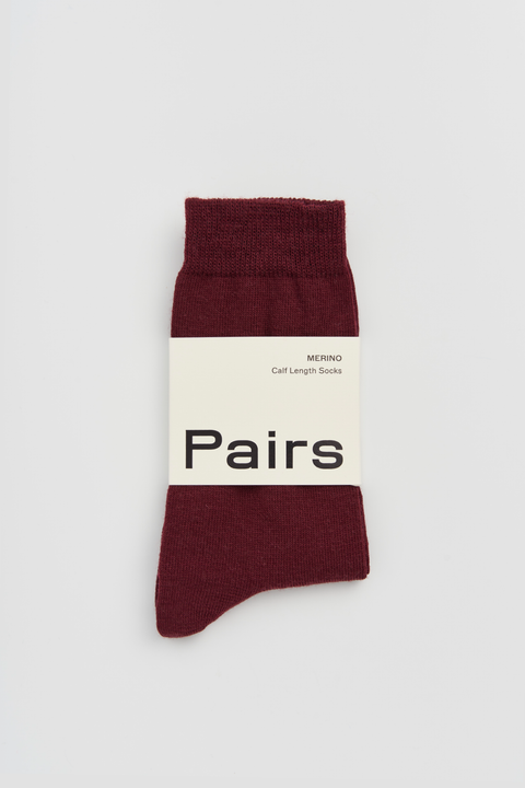 Pairs Dark Plum Merino Socks