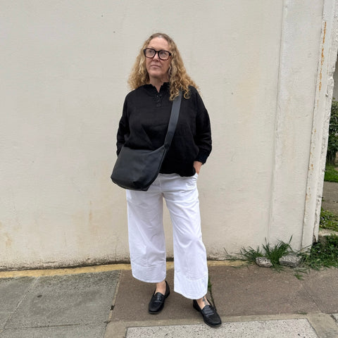 Aequamente White Shaped Leg Pants