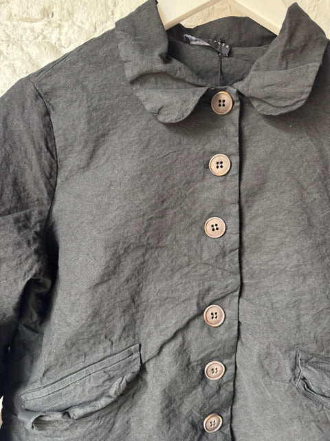 Aequamente Black Crinkle Shrunken Jacket