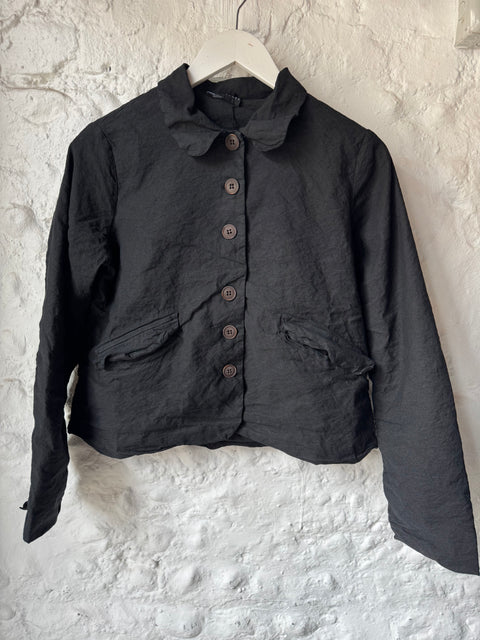 Aequamente Black Crinkle Shrunken Jacket