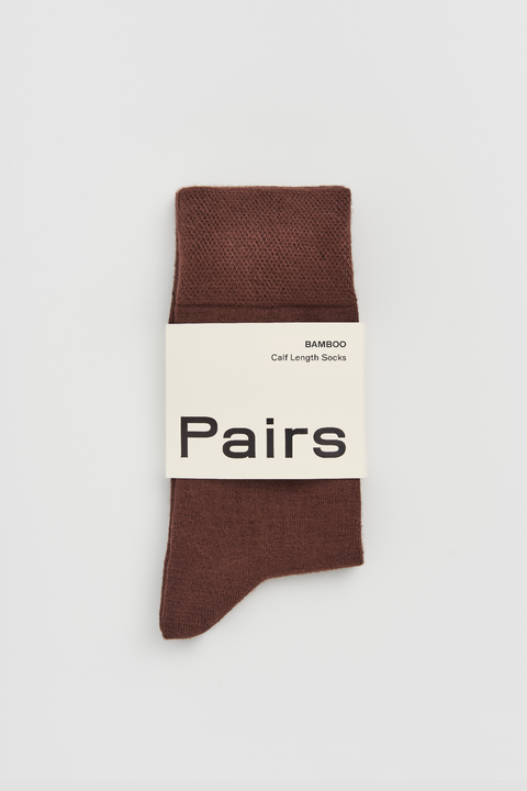 Pairs Earth Brown Bamboo Socks