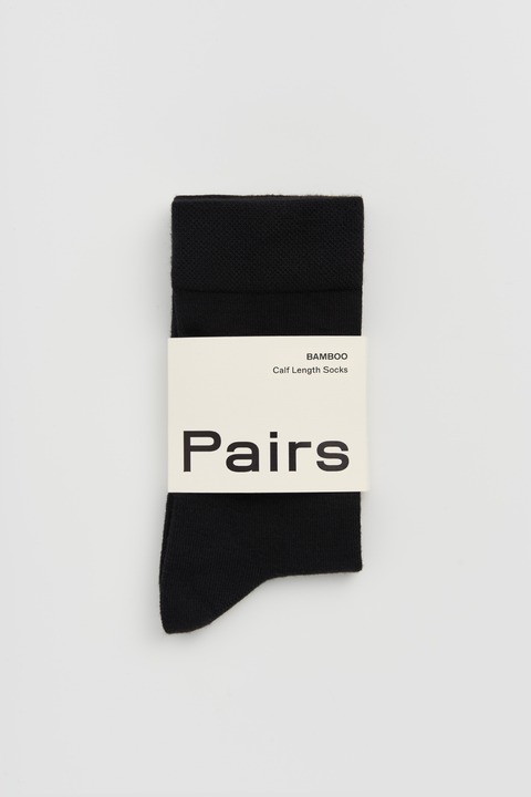 Pairs True Black Bamboo Socks