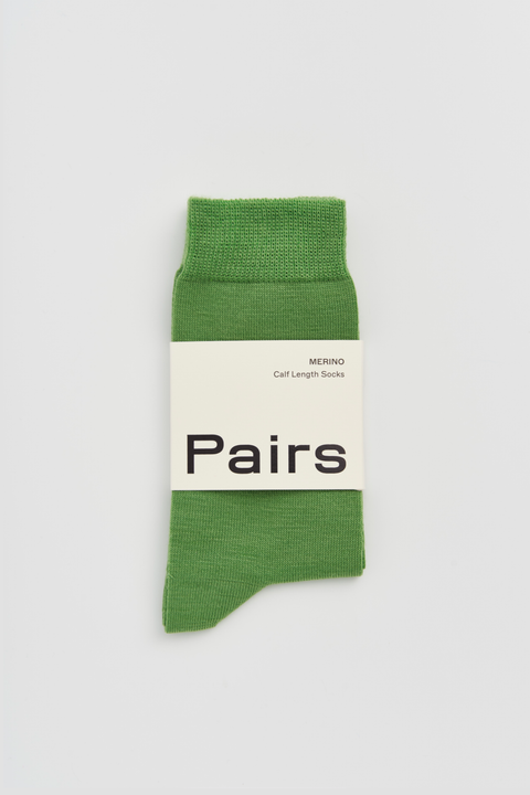 Pairs Grass Green Merino Socks