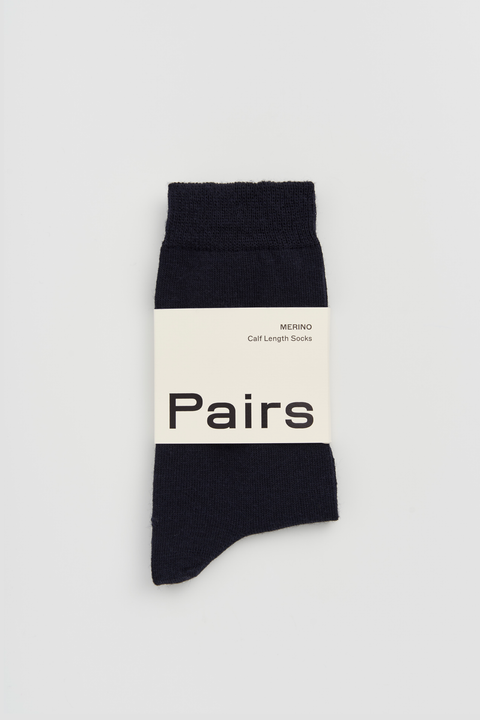 Pairs Inky Blue Merino Socks