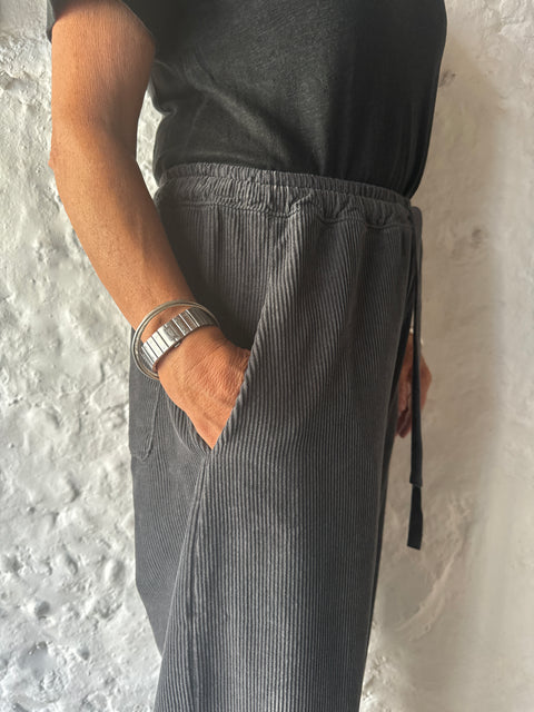 Crossley Grey Cord Drawstring Pants