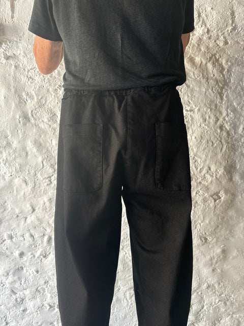 Crossley Black Canvas Drawstring Pants