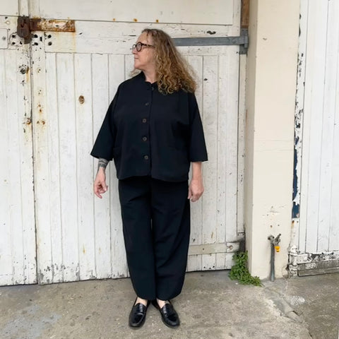 Aequamente Black Seersucker Jacket