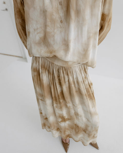 AJ117 Tie Dye Long Skirt