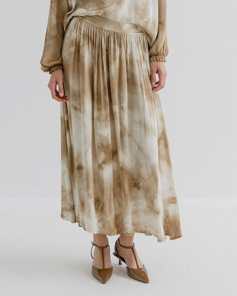 AJ117 Tie Dye Long Skirt