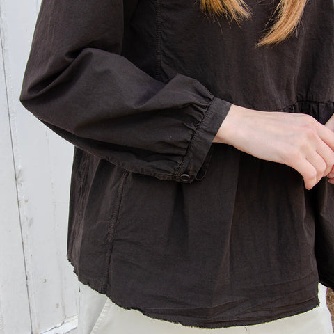 Aequamente Brown Crunchy Cotton Frill Top