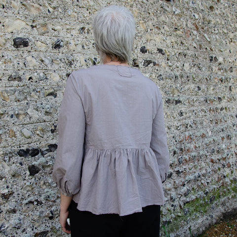 Aequamente Mauve Crunchy Cotton Frill Top