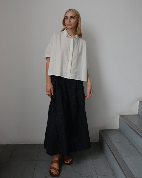 Aequamente Batik Cotton Full Skirt | Black