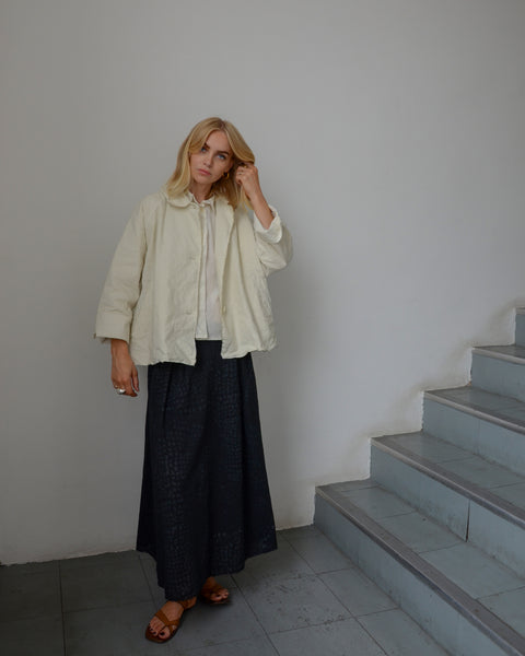 Aequamente Batik Cotton Full Skirt | Black