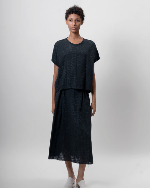 Aequamente Batik Cotton Top | Black