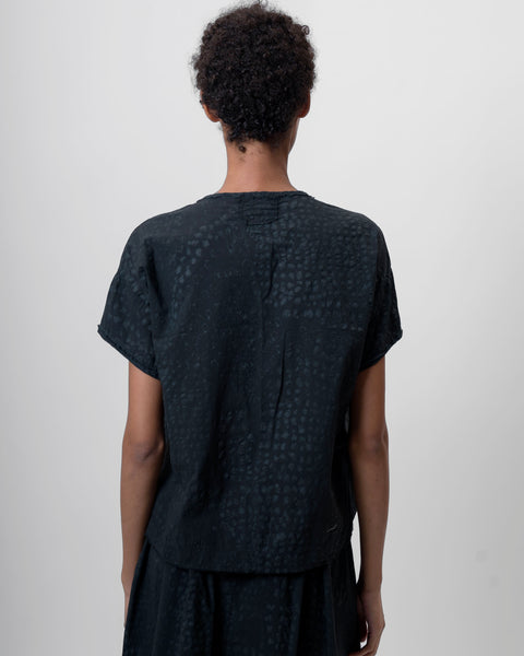 Aequamente Batik Cotton Top | Black