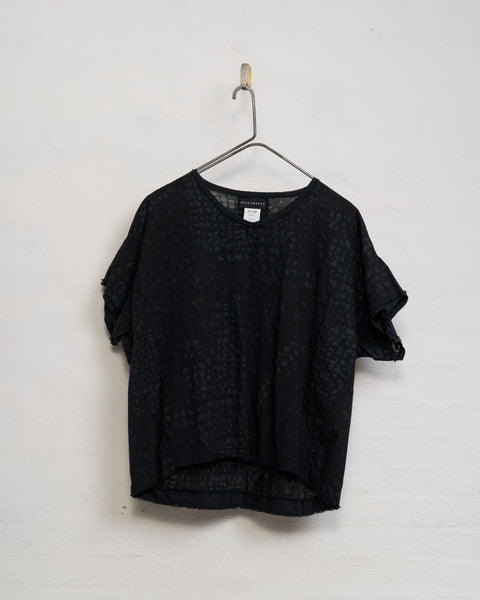 Aequamente Batik Cotton Top | Black