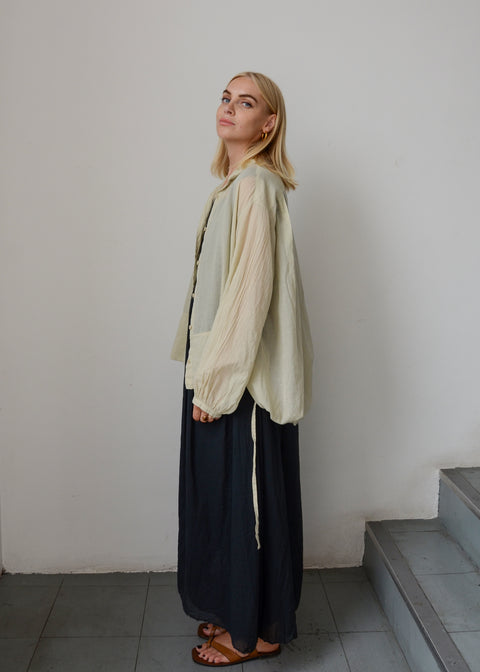 Aequamente Cotton Voile Drawstring Shirt | Sand