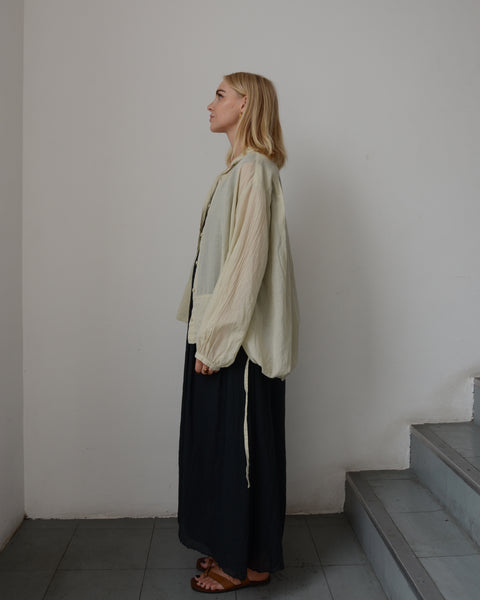 Aequamente Cotton Voile Drawstring Shirt | Sand