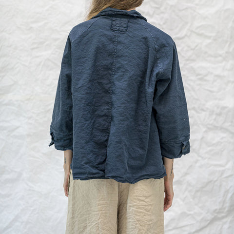 Aequamente Navy Oversized Crinkle Jacket