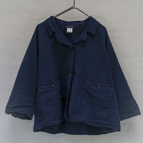 Aequamente Navy Oversized Crinkle Jacket