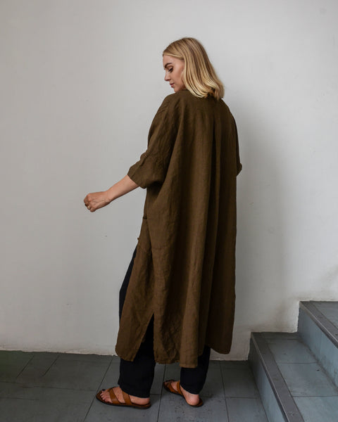 Aequamente Oversized Linen Shirt Dress