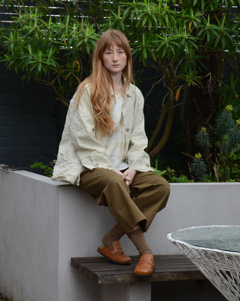 Aequamente Stretch Cotton Shaped Leg Trousers | Legno