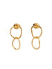 Afiok signature two link stud earrings recycled 24kt yellow gold vermeil