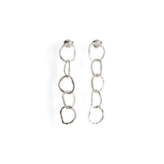 Afiok signature five link stud earrings recycled sterling silver