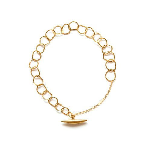 Afiok signature links bracelet recycled 24kt yellow gold vermeil