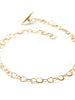 Afiok single length necklace signature links and quill clasp recycled 24kt yellow gold vermeil 18”/46cm